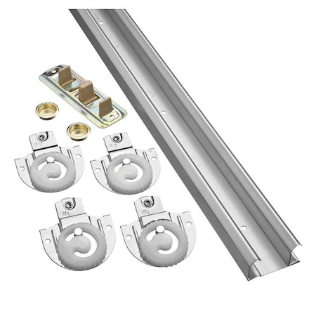 National Mfg 48 in. By-Pass Sliding Door Hardware, Galvanized NM343061